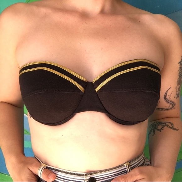 VINTAGE ANN KLEIN BANDEAU BIKINI TOP - Picture 2 of 3